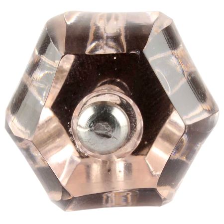 Pink Hexagon Glass Cut Wine Stopper Online